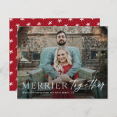 Budget Merrier Together Foto Weihnachtskarte (Vorne/Hinten)