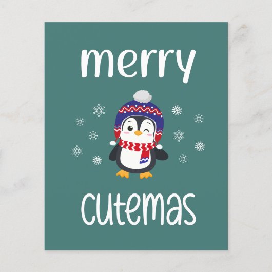 Budget Merry Cutemas Penguin Ferienkarte (Vorderseite)