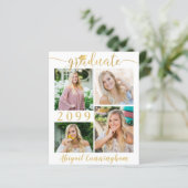 Budget Metallic Gold 5 Foto Graduate Ankündigung (Stehend Vorderseite)