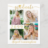 Budget Metallic Gold 5 Foto Graduate Ankündigung (Vorderseite)