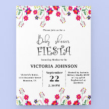 Budget Mexican Fiesta Baby Shower Party Einladung