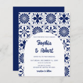 Budget mexikanisch Blue Talavera Tiles Wedding (Vorne/Hinten)