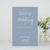 Budget Micro Wedding Dusty Blue Typografy (Stehend Vorderseite)