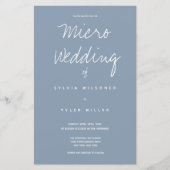 Budget Micro Wedding Dusty Blue Typografy (Vorderseite)