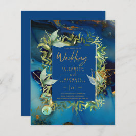 BUDGET Midnight Blue Gold Greenerity Wedding Einla
