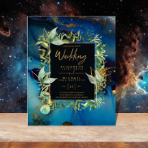 BUDGET Midnight Blue Gold Greenerity Wedding Einla