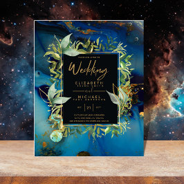 BUDGET Midnight Blue Gold Greenerity Wedding Einla