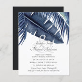 Budget Midnight Blue Leaf Wedding Ampersand (Vorne/Hinten)
