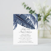 Budget Midnight Blue Leaf Wedding Ampersand (Stehend Vorderseite)