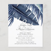 Budget Midnight Blue Leaf Wedding Ampersand (Vorderseite)