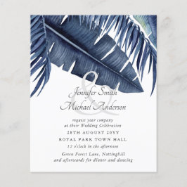 Budget Midnight Blue Leaf Wedding Ampersand