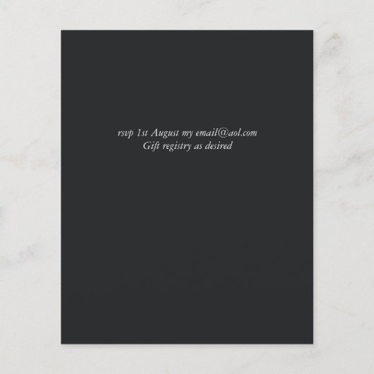 Budget Midnight Blue Leaf Wedding Ampersand (Rückseite)