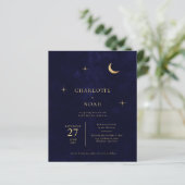 BUDGET Midnight Celestial Gold Moon Stars Hochzeit (Stehend Vorderseite)