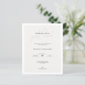 Budget Mimimal Beige QR-code Nothing Fancy Wedding (Stehend Vorderseite)
