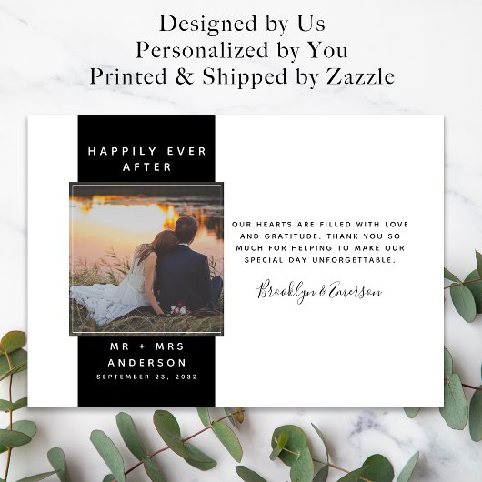 Budget Mini Foto Wedding Vielen Dank Mitteilungskarte