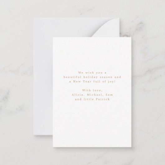 Budget MINI Frohe Weihnachts-Drehbuch Foto Urlaub Mitteilungskarte (Rückseite)