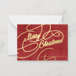 Budget MINI SIZE Frohe Weihnachten rot Holiday Mitteilungskarte