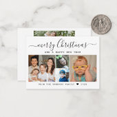 Budget Mini Weihnachten Neujahr 5 FotoCollage Mitteilungskarte (Vorderseite/Rückseite Beispiel)