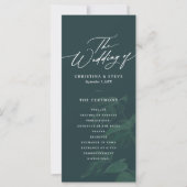 Budget Minimal and Chic Green Wedding Program (Vorderseite)