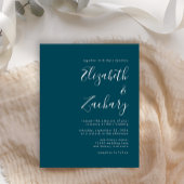 Budget Minimal Aquamariner Blue QR Code Einladung