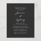 Budget Minimal Black Script Brautparty Einladung (Vorderseite)