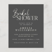 Budget Minimal Black Script Brautparty Einladung (Vorderseite)