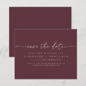Budget Minimal Burgundy Script Hochzeitdatum Geret (Vorne/Hinten)