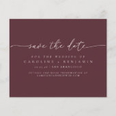 Budget Minimal Burgundy Script Hochzeitdatum Geret (Vorderseite)