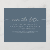 Budget Minimal dunkelblaue Script Hochzeitdatum Ge (Vorderseite)