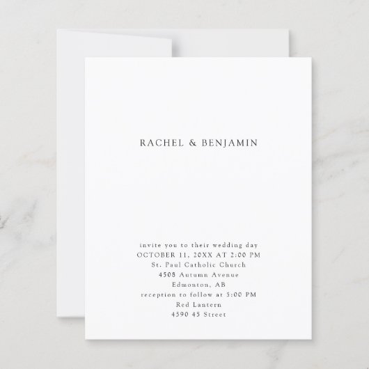 Budget Minimal einfache Schwarz-Weiß-Hochzeit (Vorderseite)