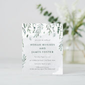 Budget Minimal einfache Wasserfarben Blätter Hochz (Stehend Vorderseite)