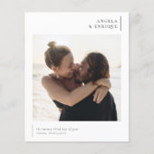 Budget Minimal Elegant Typografy Foto Hochzeit (Vorderseite)