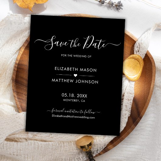 Budget Minimal Elegantes Script Save the Date schw