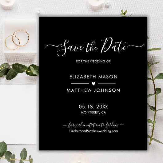 Budget Minimal Elegantes Script Save the Date schw