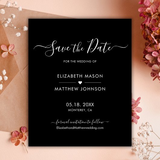 Budget Minimal Elegantes Script Save the Date schw