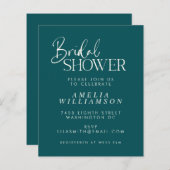Budget Minimal Emerald Script Brautparty Einladung (Vorne/Hinten)