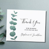 Budget Minimal Eukalyptus Wedding Danke Karte