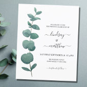 Budget Minimal Eukalyptus Wedding Einladung