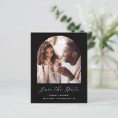 Budget Minimal Foto Arch QR Save the Date schwarz (Stehend Vorderseite)