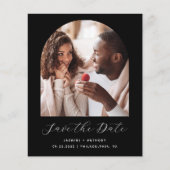 Budget Minimal Foto Arch QR Save the Date schwarz (Vorderseite)