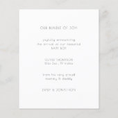 Budget Minimal Foto Baby Boy Geburtsankündigung (Rückseite)