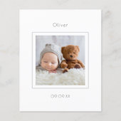 Budget Minimal Foto Baby Boy Geburtsankündigung (Vorderseite)