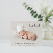 Budget Minimal Foto Collage Geburtserklärung ankün (Stehend Vorderseite)