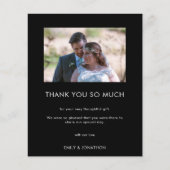 Budget Minimal Foto Hochzeit Black Danke (Vorderseite)