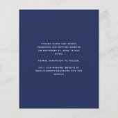 Budget Minimal Foto Navy Blue Save the Date (Rückseite)