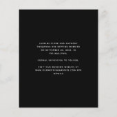 Budget Minimal Foto Script Save the Date schwarz (Rückseite)