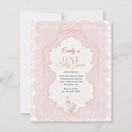 BUDGET Minimal Lace One Silly Goose 1. Geburtstag (Vorderseite)