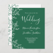 Budget Minimal Leaf Grüne Hochzeit Einladung (Vorne/Hinten)