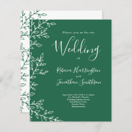 Budget Minimal Leaf Grüne Hochzeit Einladung