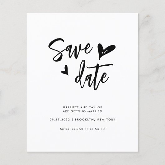 BUDGET Minimal Lovely Heart Foto QR Code Wedding (Vorderseite)